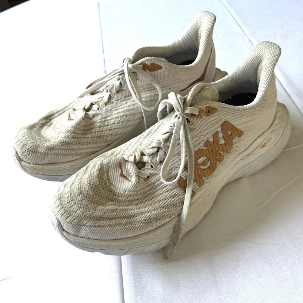 Hoka Mach 5 Women Running Shoes White Copper Size 11B